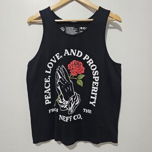 Neff - Tank Top Oversized Rose Graphic Print - Size S - Black
